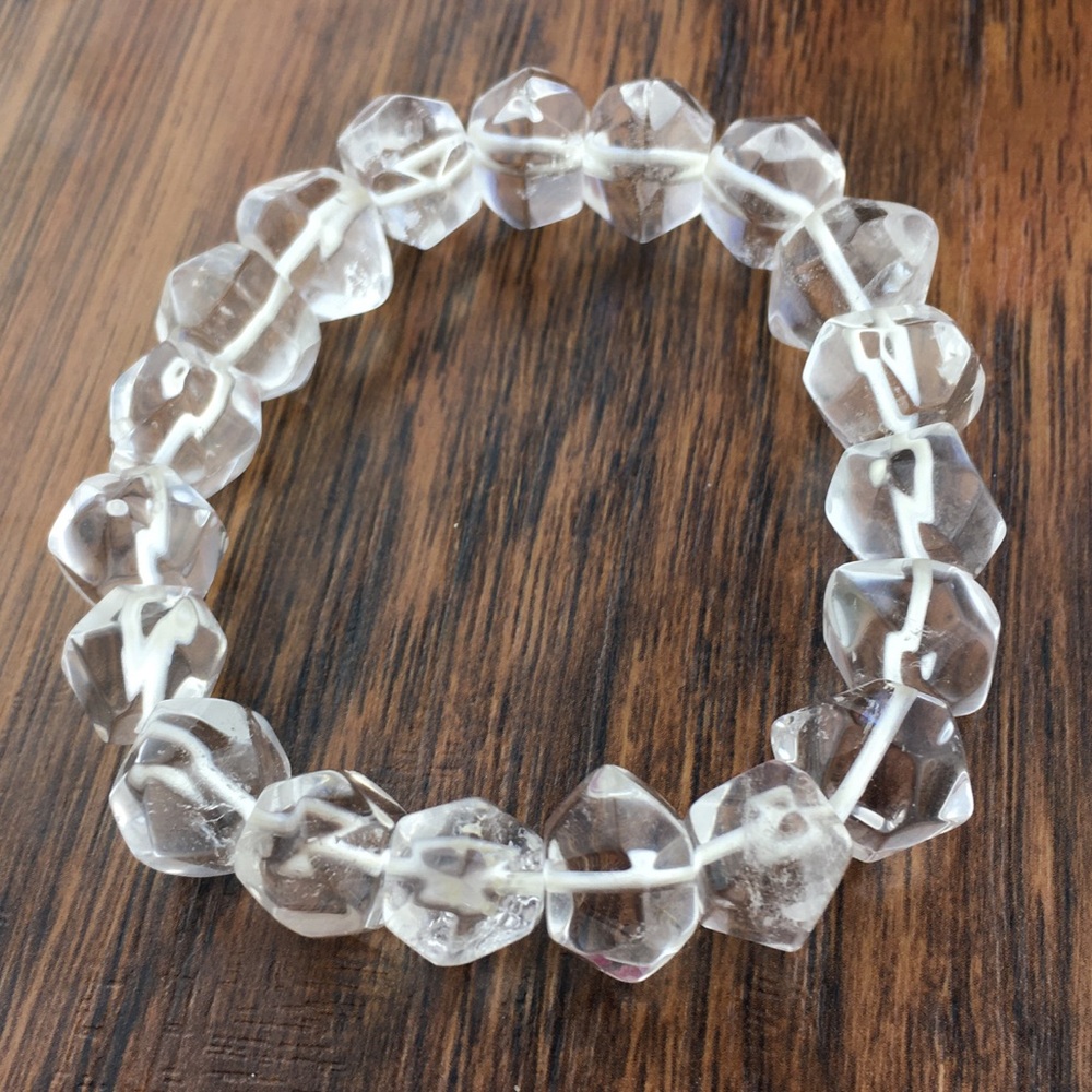Quartz Crystal Bead Stretch Bracelet